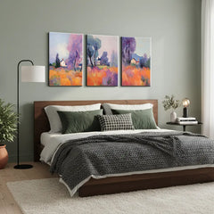 Lavender Field Landscape Impressionist Canvas Art – Bedroom Living Room Wall Decor
