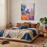 Lavender Field Landscape Impressionist Canvas Art – Bedroom Living Room Wall Decor