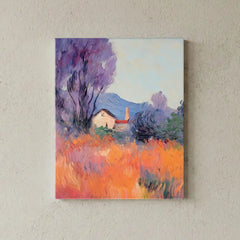 Lavender Field Landscape Impressionist Canvas Art – Bedroom Living Room Wall Decor