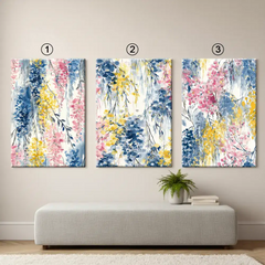 Blooming Wisteria Watercolor Floral Canvas Art – Bedroom Living Room Wall Decor