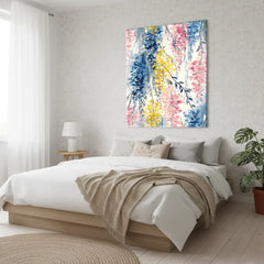 Blooming Wisteria Watercolor Floral Canvas Art – Bedroom Living Room Wall Decor