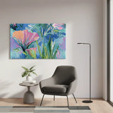 Blue Floral Harmony Abstract Botanical Canvas Art – Bedroom Living Room Wall Decor