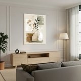 Modern Botanical Neutral Canvas Art – Minimal Bedroom Living Room Wall Decor