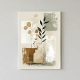 Modern Botanical Neutral Canvas Art – Minimal Bedroom Living Room Wall Decor