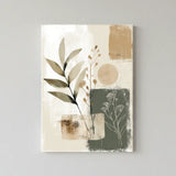 Modern Botanical Neutral Canvas Art – Minimal Bedroom Living Room Wall Decor