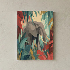 Safari Elephant Modern Jungle Wildlife Canvas Art – Bedroom Living Room Wall Decor