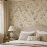Ivory Blossom & Bluebird Chinoiserie Wallpaper