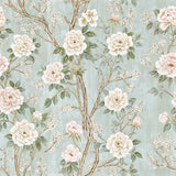 English Garden Peony Chinoiserie Wallpaper