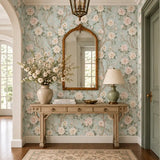 English Garden Peony Chinoiserie Wallpaper
