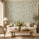 English Garden Peony Chinoiserie Wallpaper