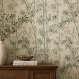 Serene Bamboo Garden Chinoiserie Wallpaper
