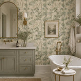 Serene Bamboo Garden Chinoiserie Wallpaper