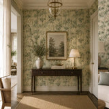 Serene Bamboo Garden Chinoiserie Wallpaper