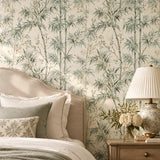 Serene Bamboo Garden Chinoiserie Wallpaper