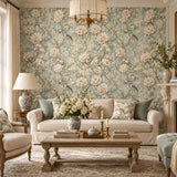Peony & Songbird Garden Chinoiserie Wallpaper