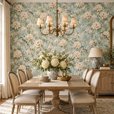 Peony & Songbird Garden Chinoiserie Wallpaper