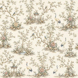 Oriental Garden Crane Chinoiserie Wallpaper