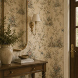 Oriental Garden Crane Chinoiserie Wallpaper