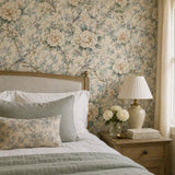 Blue Songbird Peony Chinoiserie Wallpaper