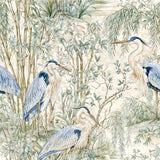 Heron Willow Garden Chinoiserie Wallpaper
