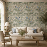 Heron Willow Garden Chinoiserie Wallpaper