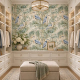 Heron Willow Garden Chinoiserie Wallpaper