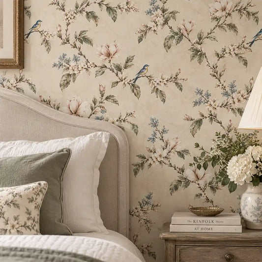 Songbird Blossom Garden Chinoiserie Wallpaper