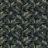Deep charcoal olive luxury jungle palm peel-and-stick wallpaper for dramatic accent wall