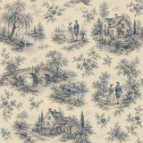 French Riverside Toile Wallpaper