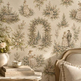 Romantic Garden French Toile Wallpaper