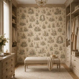 Romantic Garden French Toile Wallpaper