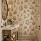 Romantic Garden French Toile Wallpaper