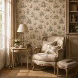 Romantic Garden French Toile Wallpaper