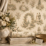 Romantic Garden French Toile Wallpaper