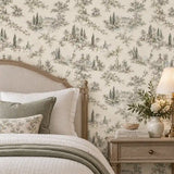 French Country Estate Toile Wallpaper