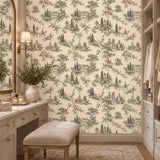 French Country Estate Toile Wallpaper