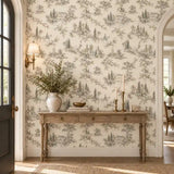 French Country Estate Toile Wallpaper
