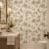 French Country Estate Toile Wallpaper