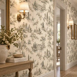 French Country Estate Toile Wallpaper