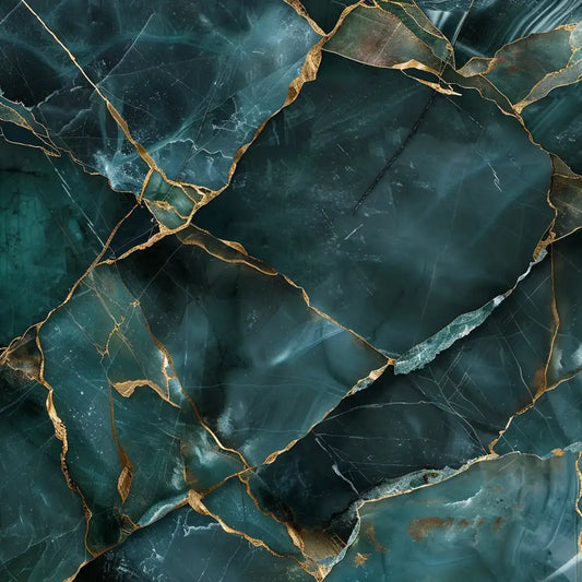Dark jade green stone quartz marble pattern peel-and-stick wallpaper for luxury bedroom