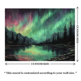 Aurora Lake Scenic Wall Mural – Peel-and-Stick Large Bedroom Living Room Design