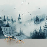 Mist Forest Landscape Wall Mural – Peel-and-Stick Large Bedroom Design