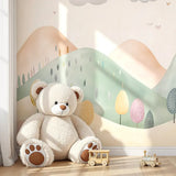 Pastel Dreamland Hills Wall Mural – Kids Room Peel-and-Stick Large Removable Design