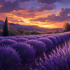 Lavender Field Wall Mural – Peel-and-Stick Large Bedroom Living Room Design