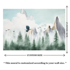 Forest Eagle Wall Mural – Peel-and-Stick Large Bedroom Nature Design
