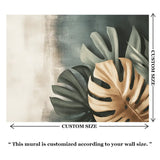 Modern Tropical Monstera Leaf Wall Mural – Peel-and-Stick Large Removable Design