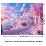 Little Princess Dream Village Girls Bedroom Wall Mural – Peel-and-Stick Large Design