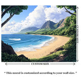 Sunny Tropical Beach Paradise Wall Mural – Peel-and-Stick Large Bedroom Design