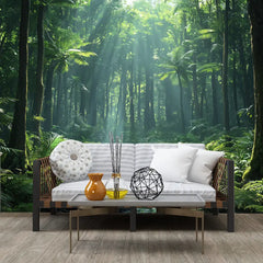 Sunlight Forest Path Nature Wall Mural – Peel-and-Stick Large Bedroom Design