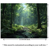 Sunlight Forest Path Nature Wall Mural – Peel-and-Stick Large Bedroom Design